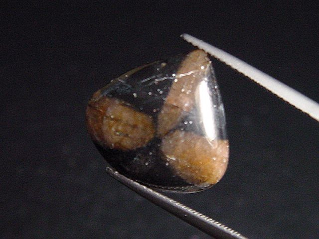 Chiastolite 11,83 Ct. pear cabochon Australia
