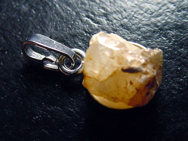 Phenakit Kristall Anhänger 925 Silber 16 mm selten - Piracicaba, Minas Gerais, Brasilien