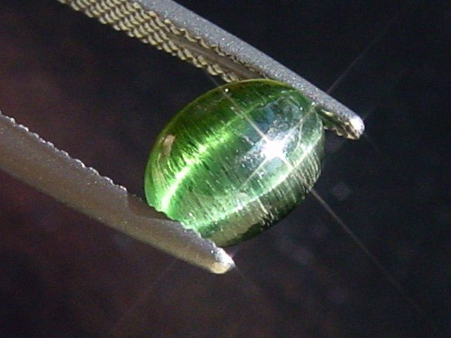 Verdelite Tourmaline double cat's eye 1,84 Ct. cabochon Brazil