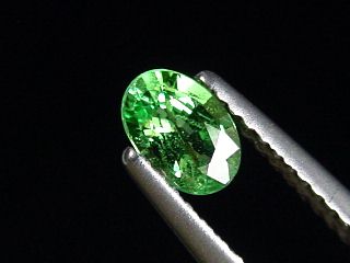 Tsavorit Granat 0,48 Ct. leuchtendes Grün - Oval Kenia