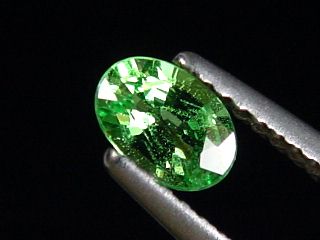 Tsavorit Granat 0,48 Ct. leuchtendes Grün - Oval Kenia