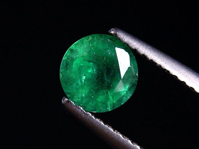 Smaragd 0,93 Ct. Spitzenfarbe 6 mm Rund Kolumbien
