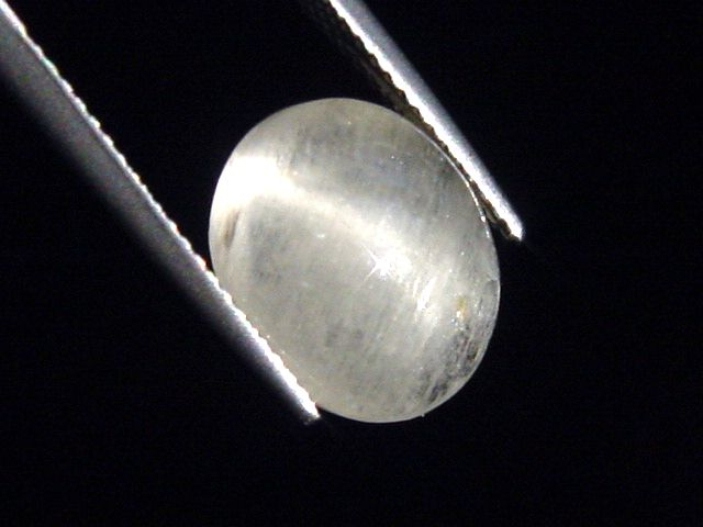 Enstatit Katzenauge 5,70 Ct. farblos selten Oval Cabochon - Sri Lanka