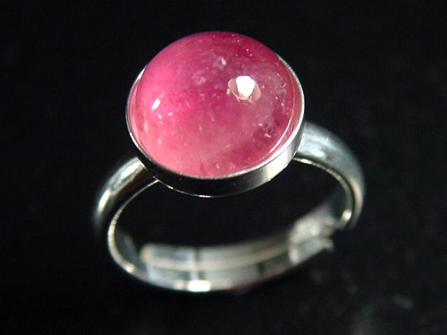 Rubellite Tourmaline Ring 4,60 Ct. cabochon 925 Silver - open / any size