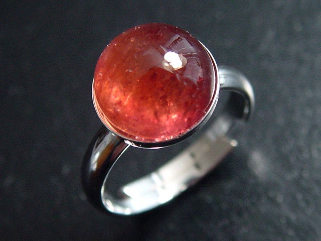 Rubellite Tourmaline Ring 4,78 Ct. cabochon 925 Silver - open / any size