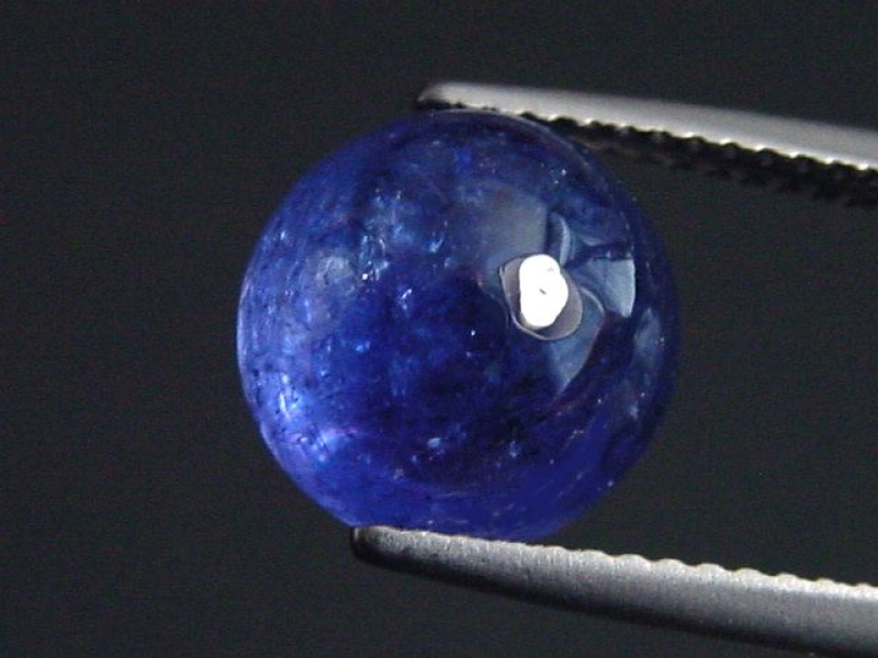 Tansanit 6,50 Ct. Spitzenfarbe 10 mm Rund Cabochon