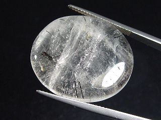 Tourmaline Quartz 32,86 Ct. - black needles - oval cabochon