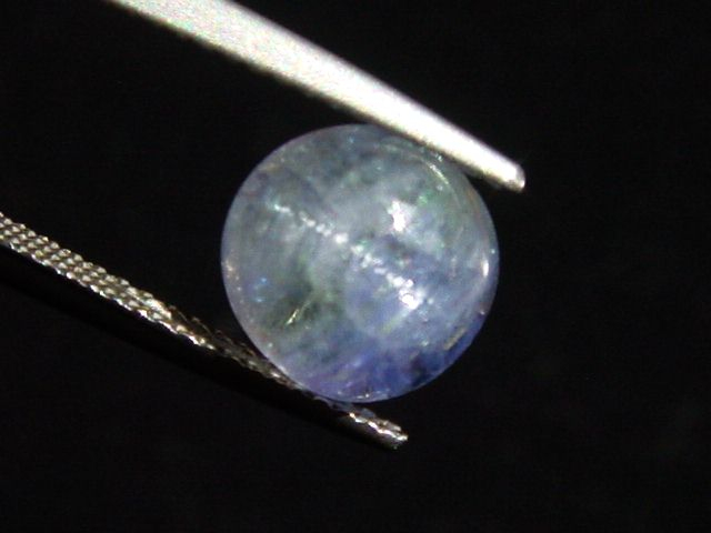 Zoisite / Tanzanite cat's eye 3,42 Ct. bicolor unheated rare Tanzania