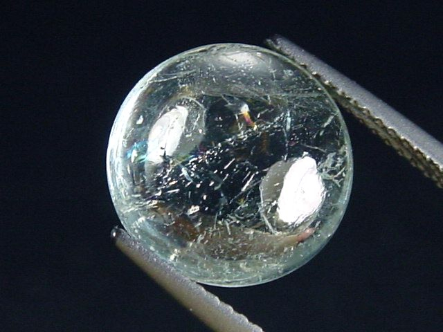 Aquamarin 5,61 Ct. 12 mm Rund Cabochon