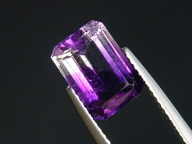 Amethyst mit Bergkristall 2,70 Ct. zweifarbig 10 x 7 mm Oktagon Brasilien