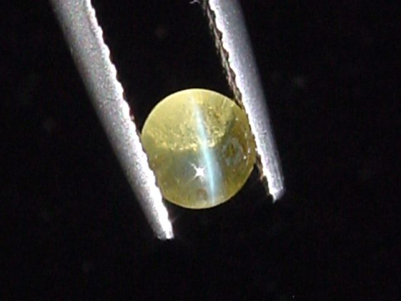 Chrysoberyll Katzenauge 0,76 Ct. Rund Cabochon Sri Lanka