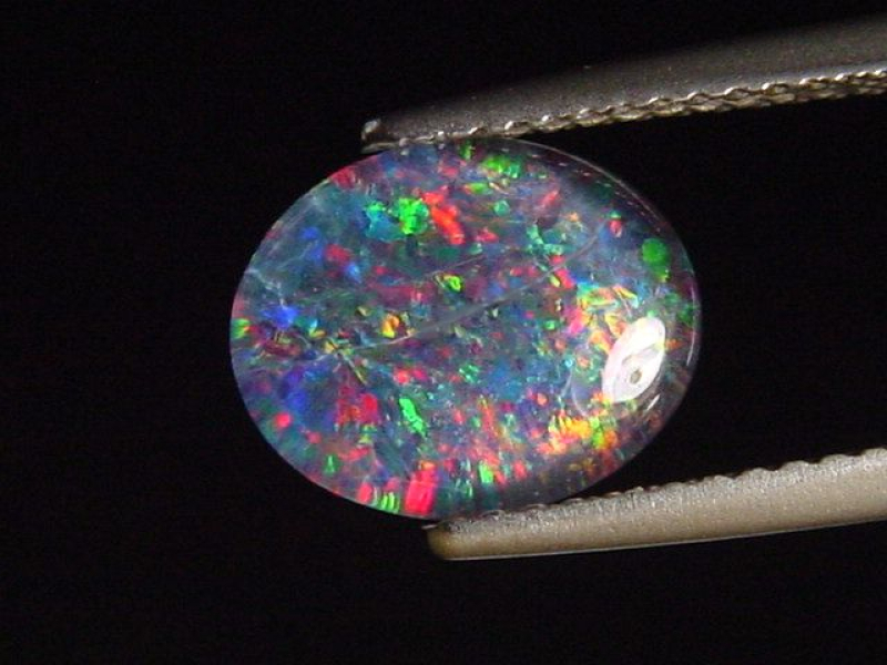 Opal / Edelopal 10 x 8 mm Oval Cabochon Triplette - Australien