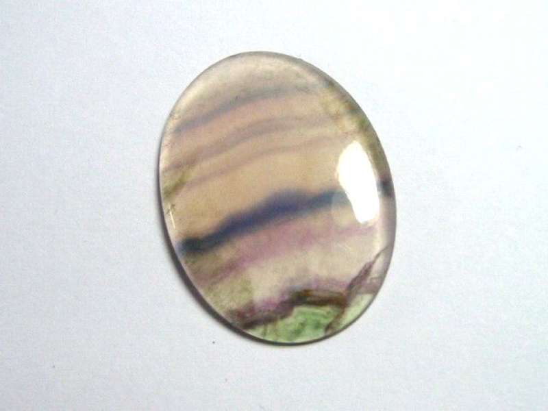 Fluorit 23,92 Ct. bunt gebändert Oval Cabochon