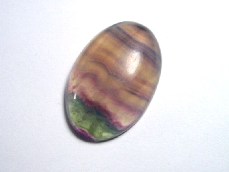 Fluorit 51,73 Ct. bunt gebändert Oval Cabochon