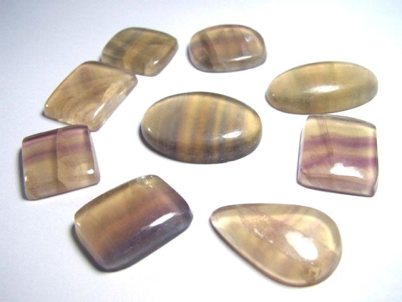 Fluorit Lot 199,20 Ct. Mix Cabochons B-Qualität