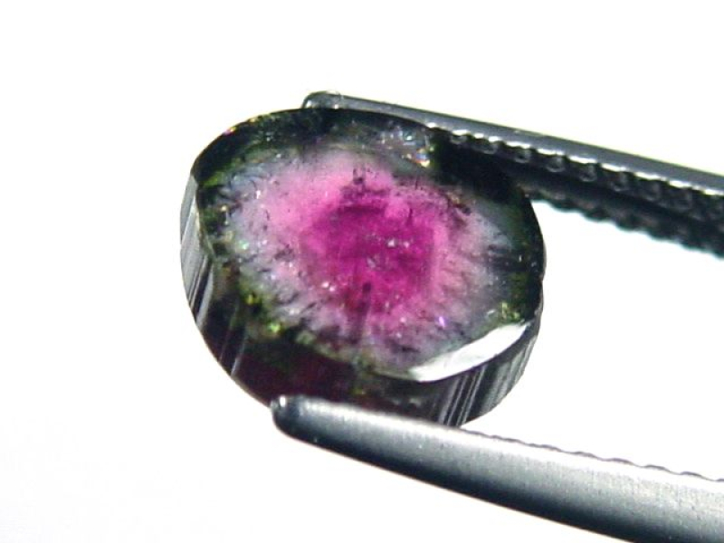 Wassermelonenturmalin 2,46 Ct. polierte Kristallscheibe Brasilien