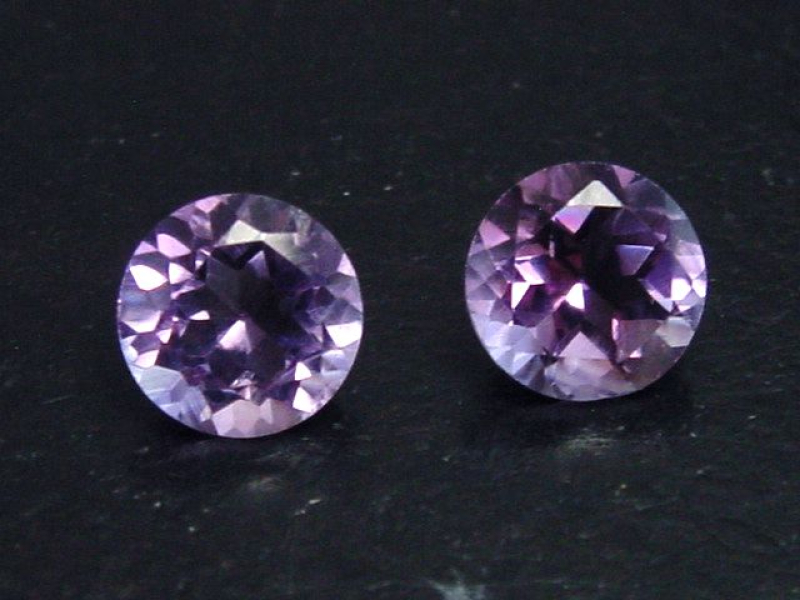 Amethyst Paar 3,85 Ct. Rund 8 mm Brasilien