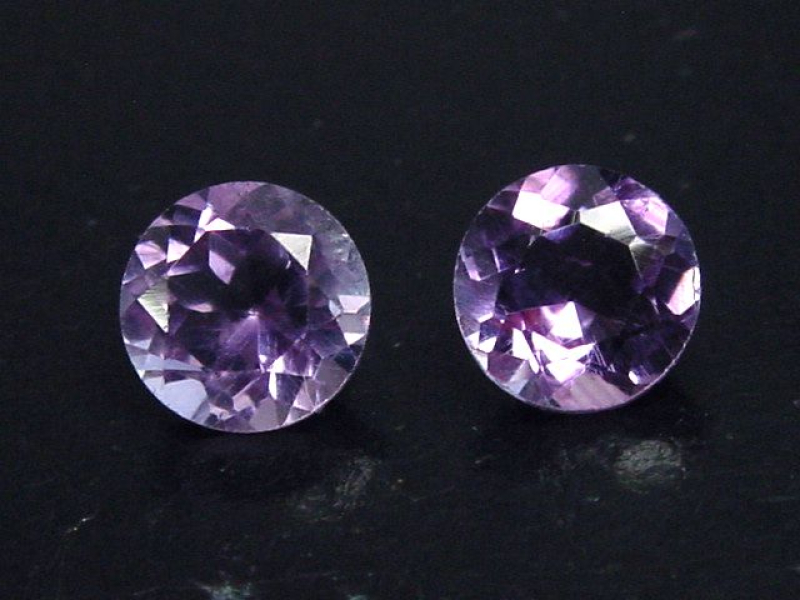 Amethyst Paar 4,12 Ct. Rund 8 mm Brasilien