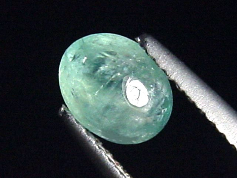 Grandidierit 0,93 Ct. selten Oval Cabochon Andrahomana, Madag.