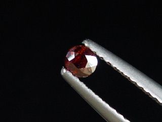 Rutil 0,13 Ct. rostrot Rund facettiert - Minas Gerais, Brasilien