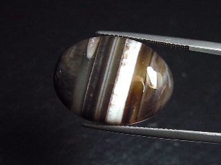 Achat 20,32 Ct. gebändert - Oval Cabochon Brasilien