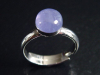 Tansanit Ring 2,49 Ct. runder Cabochon 925 massiv Silber - Größe offen anpassbar