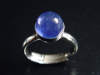 Tanzanite Ring 3,43 Ct. cabochon 925 Silver - open / any size