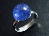 Tansanit Ring 6,50 Ct. runder Cabochon 925 massiv Silber - Größe offen anpassbar