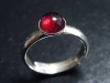 Rubellit Turmalin Ring 1,14 Ct. runder Cabochon 925 massiv Silber - Größe offen anpassbar