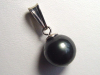 Tahitiperle Anhänger - echte runde 11 mm schwarze Perle aus Tahiti in 925 Silber