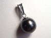 Tahitian pearl pendant - genuine 11,5 mm black pearl in 925 Silver