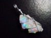 Opal rough pendant 40 mm in 925 silver